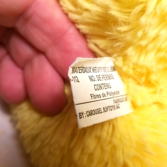 Yellow Fluffy LOVE Teddy Bear with Hearts Valentine's Day Plush - Picture 8 of 9